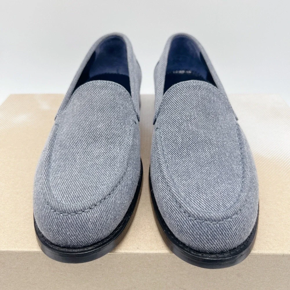 Manolo Blahnik Dineguardo Women's Flats Loafers Blue Denim EU 37 US 7